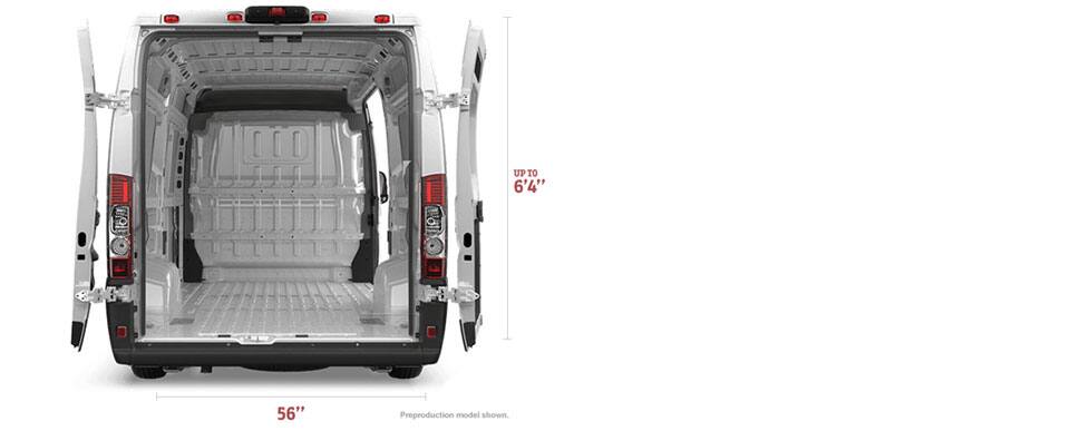 2014 Ram ProMaster 260-degrees Rear Door Opening