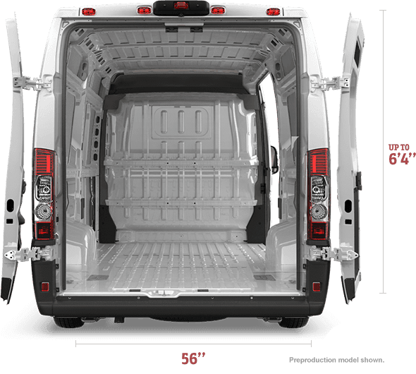 2014 Ram ProMaster 260-degrees Rear Door Opening