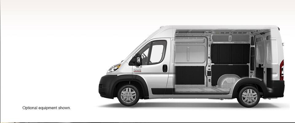 2016 Ram ProMaster Nearly 90-degree Vertical Walls
