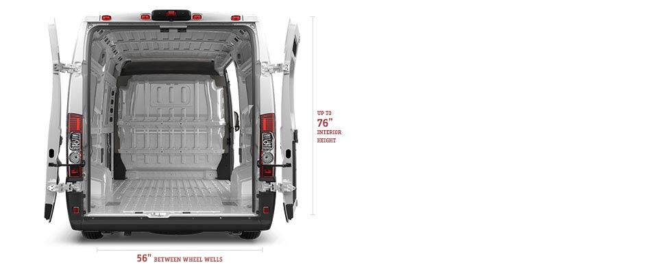 2016 Ram ProMaster 260-degrees Rear Door Opening