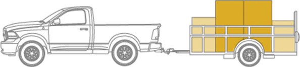 Profile view of truck and trailer