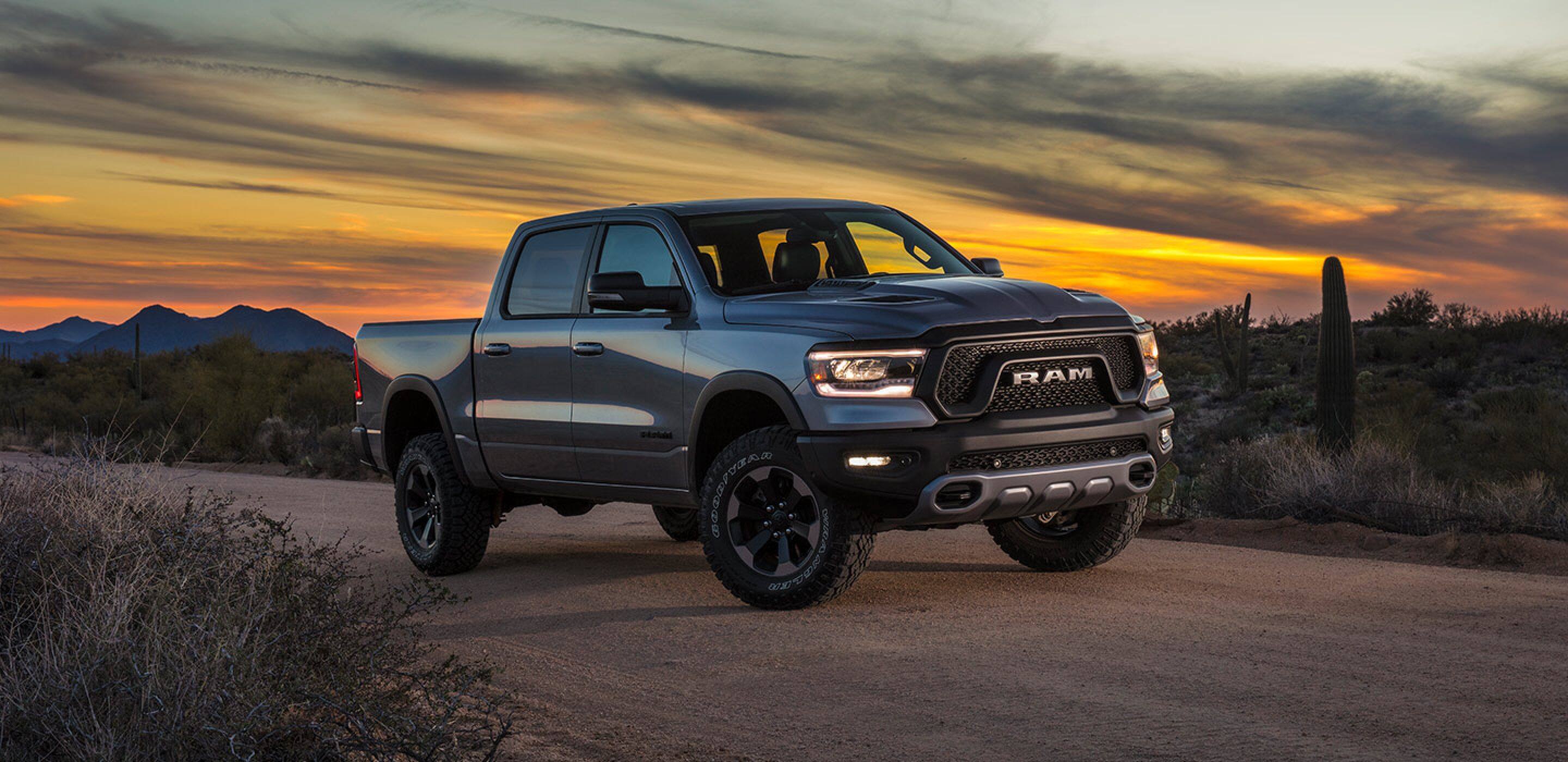 Ram Truck Parked on Dirt Road