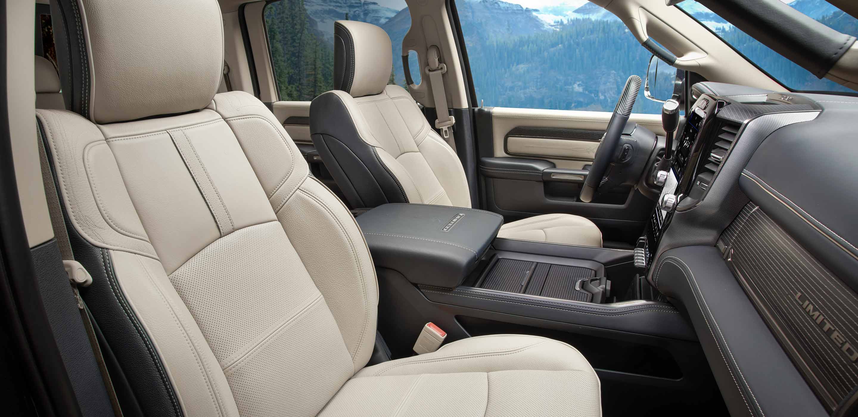 The front seats in the 2022 Ram 2500.
