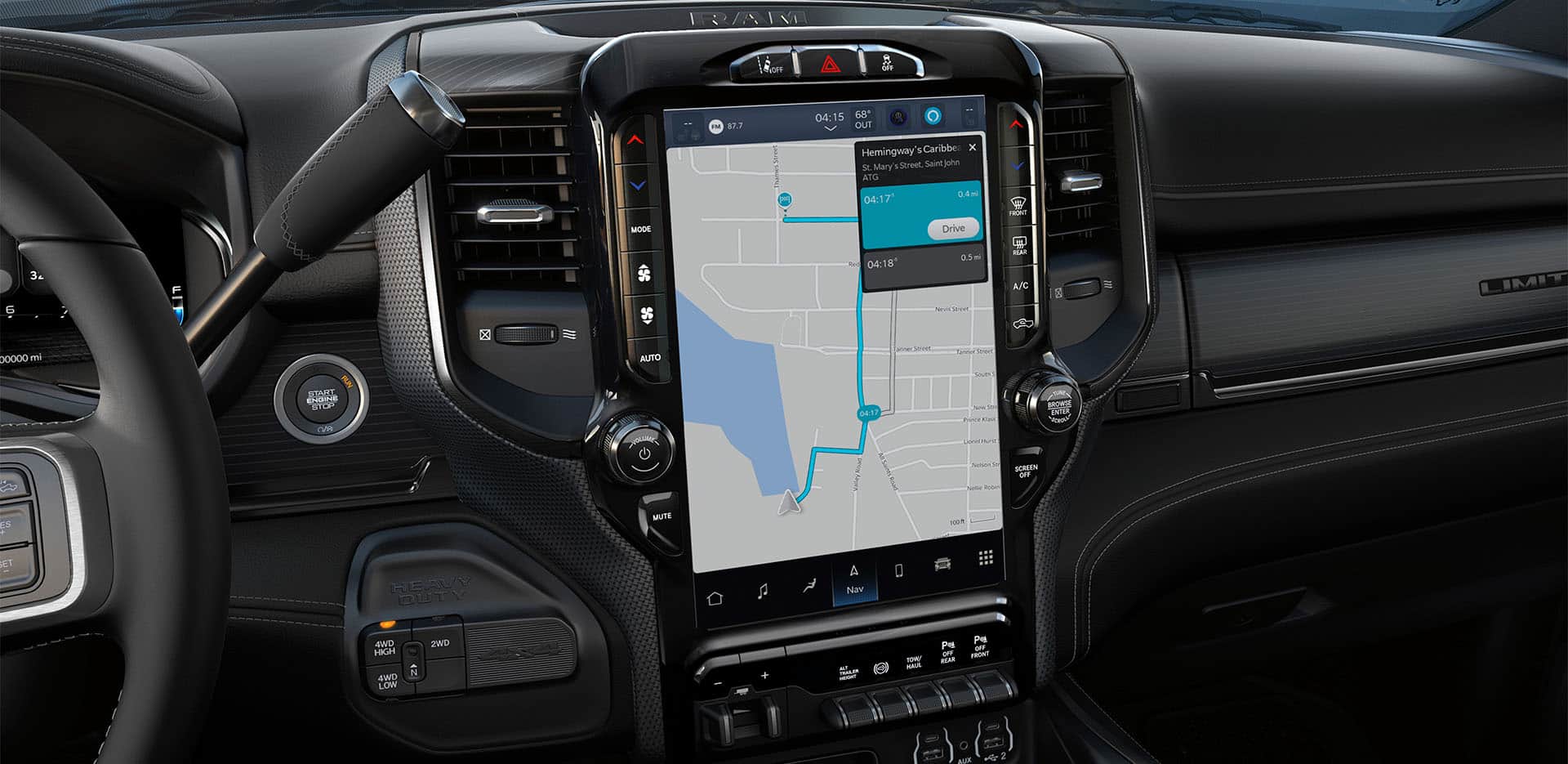 the infotainment display of a truck