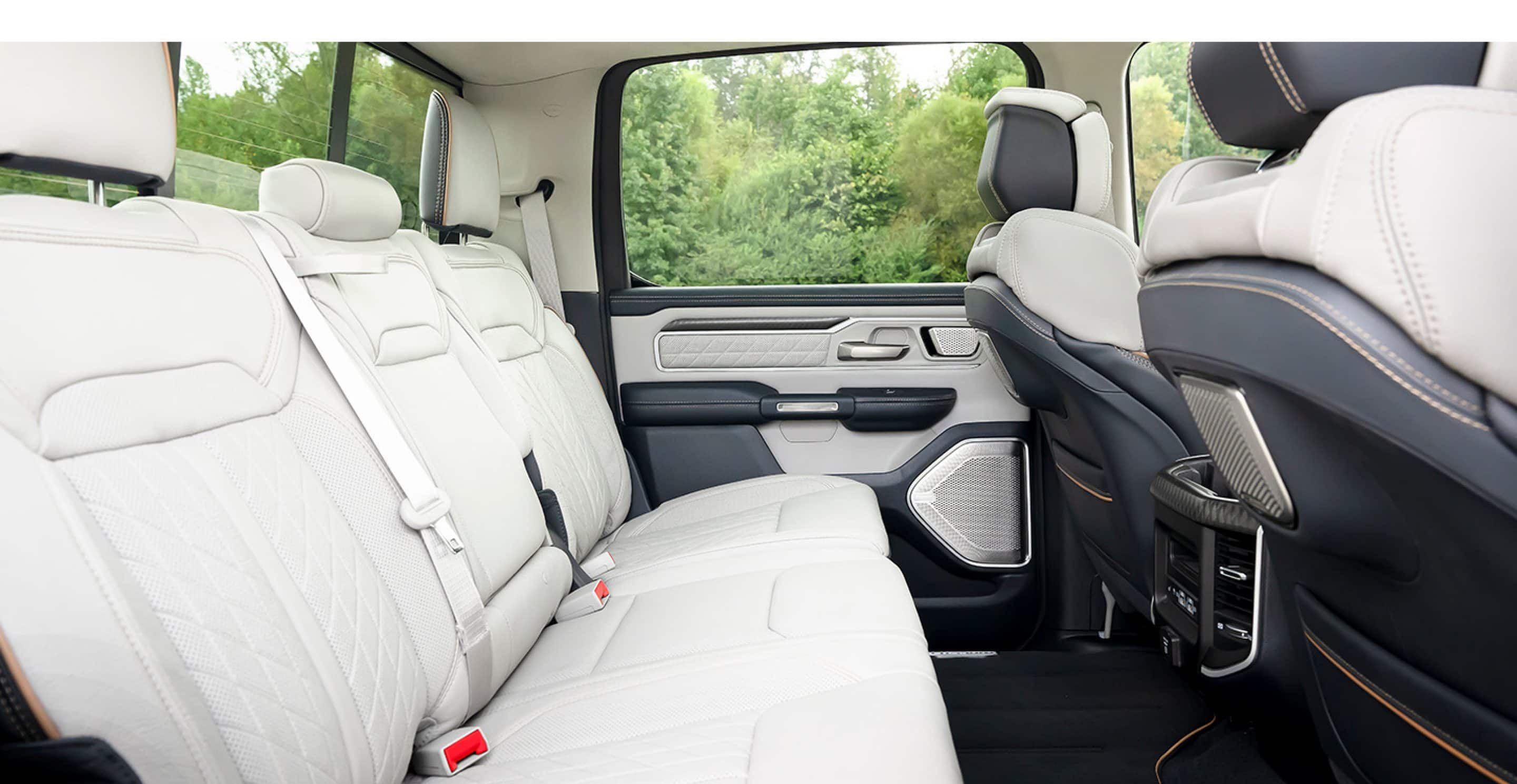 New 2025 Ram 1500 Tungsten with Indigo and Sea Salt leather interior.
