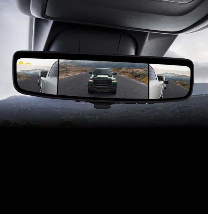 2026 Ram 1500 – digital rearview mirror with tow mode