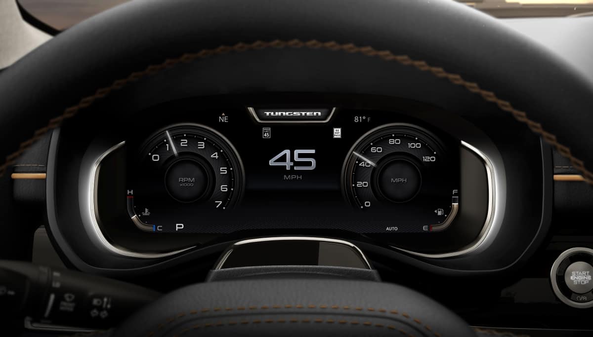 Display A close-up of the Digital Cluster Display in the 2026 Ram 1500 Tungsten.