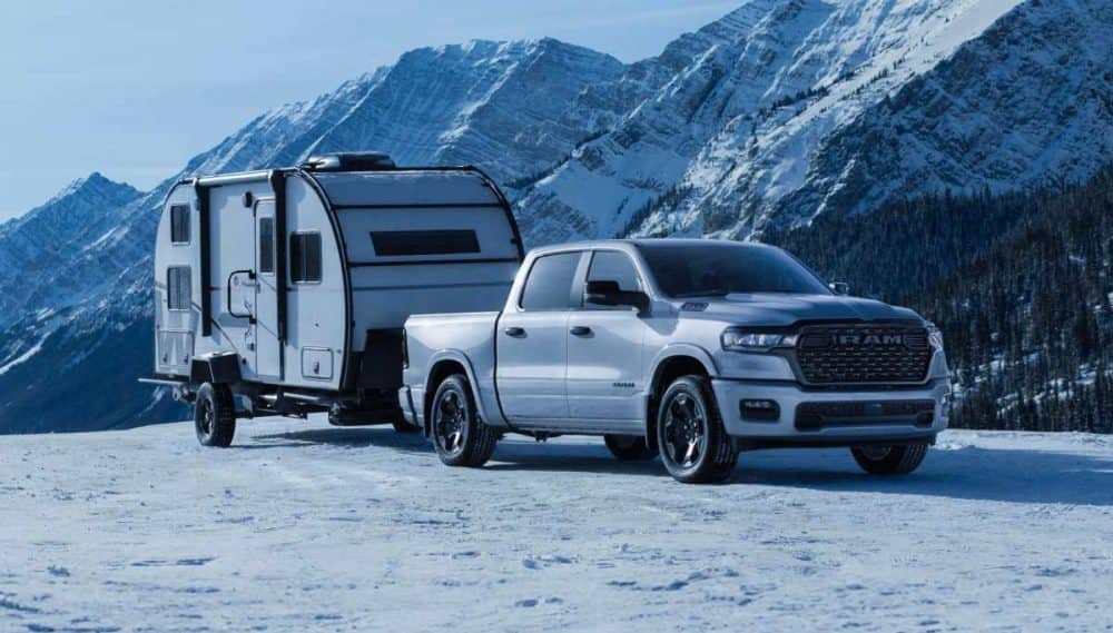 2026 RAM 1500 towing a trailer near Huron, SD