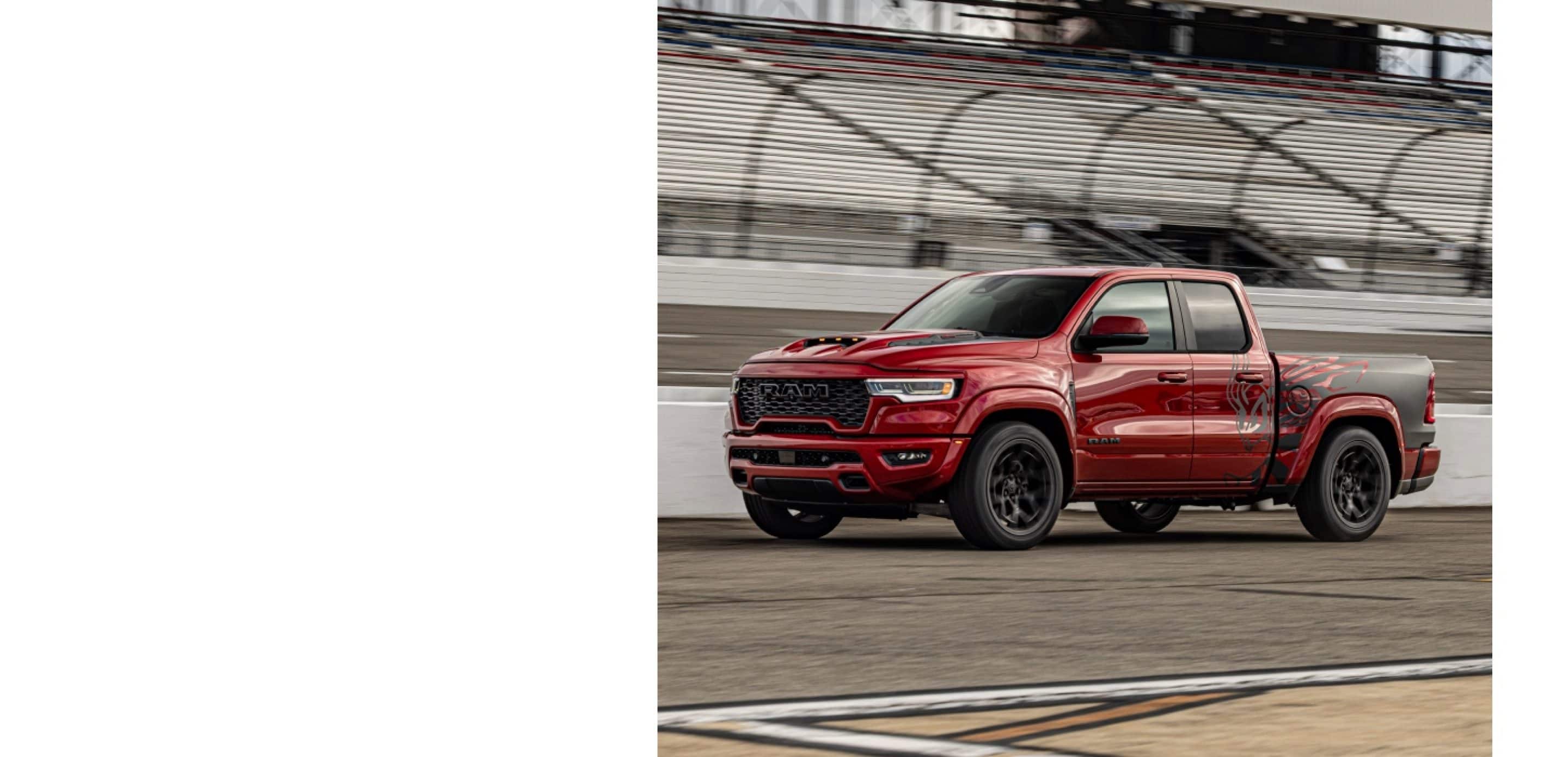Red RAM 1500 Rumble Bee 392 Track Pack with bedside graphics