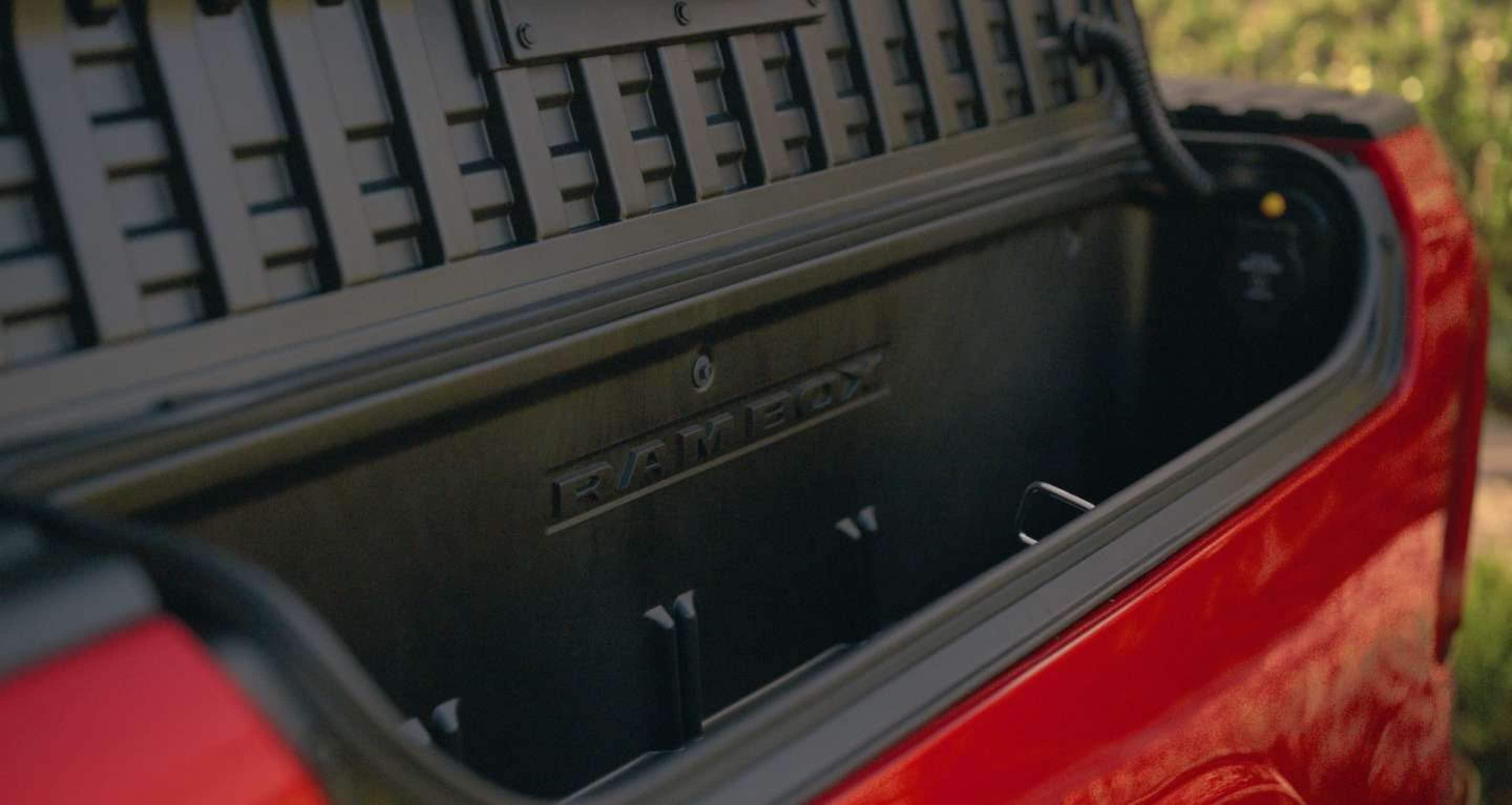 A view of the 2027 Ram 1500 rambox that is open