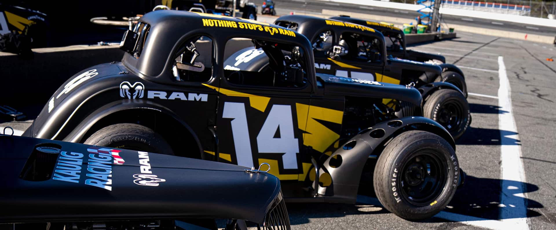 Vehicles at a Thrill Sports event with the Ram Brand partnering.