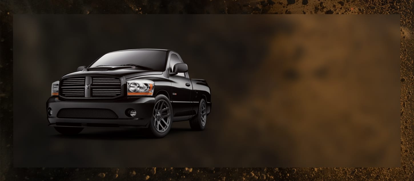A black 2010 Dodge Ram 1500 SRT10 Regular Cab.